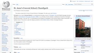 
                            4. St. Anne's Convent School, Chandigarh - Wikipedia