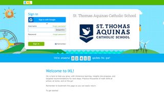 
                            2. St. Thomas Aquinas Catholic School - IXL