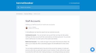 
                            3. Staff Accounts | Kennel Booker Help Center