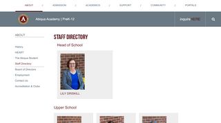 
                            3. Staff Directory - Abiqua Academy