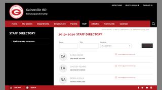 
                            5. Staff Directory / Staff Directory 2019-2020 - Gainesville ISD