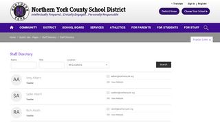 
                            8. Staff Directory / Staff Directory - Northern York County School District