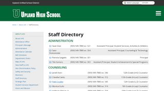 
                            6. Staff Directory - Upland High School - School Loop