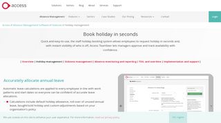 
                            4. Staff Holiday Booking System | Access TeamSeer