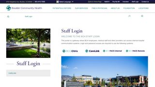 
                            6. Staff Login - BCH - Boulder Community Health