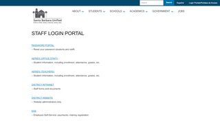 
                            2. Staff Login Portal – Santa Barbara Unified School District