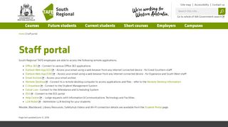 
                            5. Staff portal | South Regional TAFE