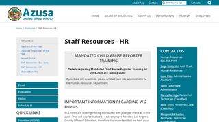 
                            5. Staff Resources - HR - Azusa Unified School District - School Loop