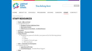 
                            3. Staff Resources | Lakehead Public Schools