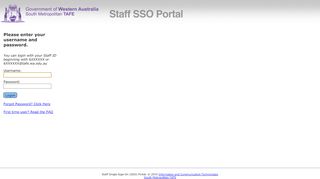 
                            8. Staff SSO Portal - South Metropolitan TAFE