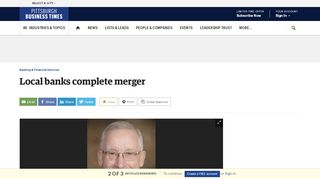 
                            6. Standard Bank, Allegheny Valley Bank complete merger ...