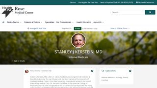 
                            6. Stanley J Kerstein MD - Find a Doctor | Rose Medical Center