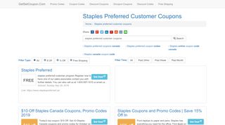 
                            3. Staples Preferred Customer Coupons - getsetcoupon.com