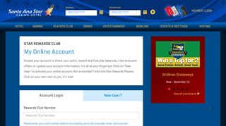 
                            2. Star Rewards Club Account Login - Santa Ana Star Casino Hotel