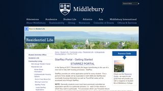 
                            6. StarRez Portal | Middlebury