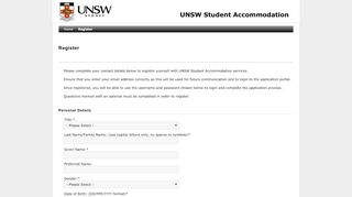 
                            5. StarRezPortal - Register - the UNSW Student Accommodation Portal