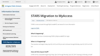 
                            9. STARS Migration to MyAccess - Arlington Public Schools