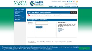 
                            9. Start a New Evaluation > Login (existing user) > NASBA ...