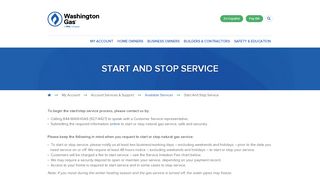 
                            7. Start and Stop Service - Washington Gas