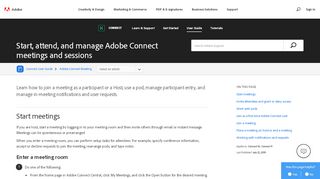 
                            1. Start, attend, and manage Adobe Connect meetings