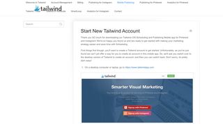 
                            2. Start New Tailwind Account - Tailwind Knowledge Base