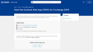 
                            2. Start the Outlook Web App (OWA) for Exchange 2019 - 1&1 ...
