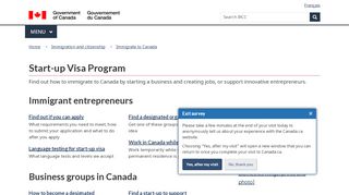 
                            3. Start-up Visa Program - Canada.ca