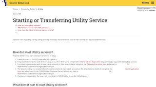 
                            7. Starting or Transferring Utility Service - Article · 311 Service ...