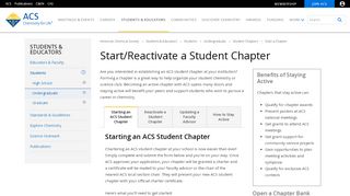 
                            2. Start/Reactivate a Student Chapter - American Chemical Society