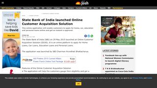 
                            6. State Bank of India launched Online Customer Acquisition ...