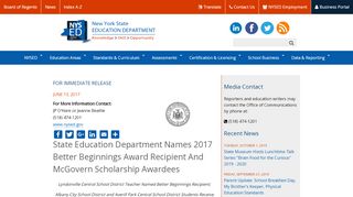 
                            9. State Education Department Names 2017 Better Beginnings Award ...