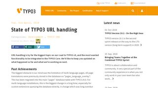 
                            8. State of TYPO3 URL handling