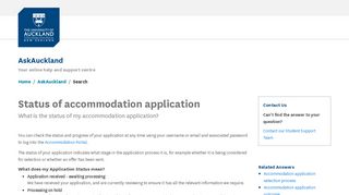 
                            3. Status of accommodation application - AskAuckland