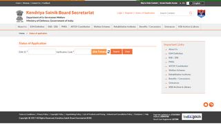 
                            3. Status of Application - Welcome to Kendriya Sainik Board ...