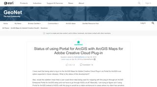 
                            7. Status of using Portal for ArcGIS with ArcGIS Maps for Adobe ...
