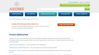 
                            3. Status Verification - ardms.org