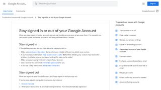 
                            2. Stay signed in or out of your Google Account - Google Support