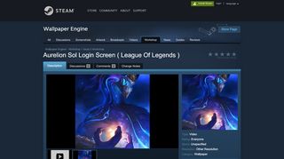 
                            3. Steam Workshop :: Aurelion Sol Login Screen ( League Of ...