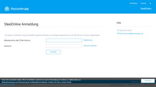 
                            8. SteelOnline Anmeldung - online.thyssenkrupp …