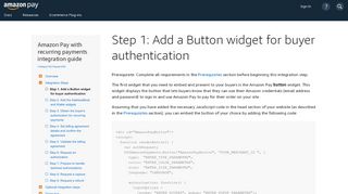 
                            2. Step 1: Add a Button widget for buyer authentication | Amazon Pay EU