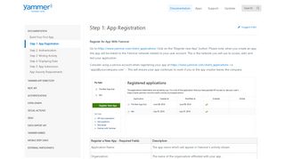 
                            5. Step 1: App Registration · Yammer Developer Site