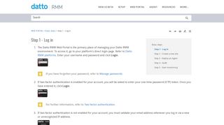 
                            4. Step 1 - Log in - Datto RMM