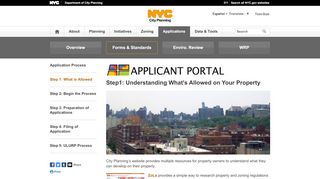 
                            6. Step 1: What is Allowed Applicant Portal - DCP - NYC.gov