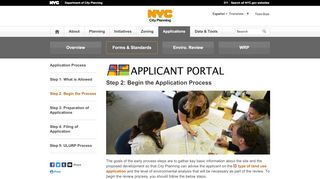 
                            5. Step 2: Begin the Process Applicant Portal - DCP - NYC.gov