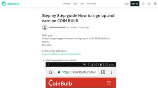 
                            4. Step by Step guide How to sign up and earn on COIN BULB ...