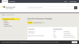 
                            8. Steuerberaterkammer Stuttgart - Serviceportal …