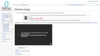 
                            1. Still Alive (song) - Portal Wiki