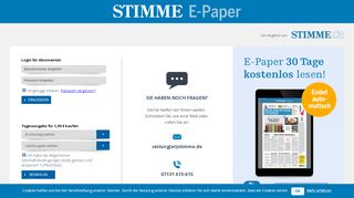 
                            4. STIMME E-Paper - Anmeldung