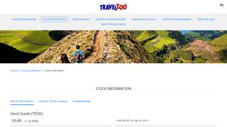 
                            3. Stock Information | Travelzoo