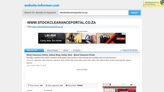 
                            7. stockclearanceportal.co.za at WI. Stock Clearance Online ...